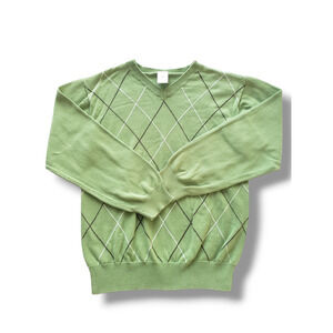Gymboree Vintage Boys 7-8 Argyle Sweater Green